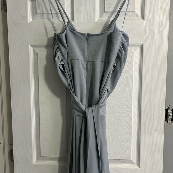 Cheerful Thoughts Wrap Bust Midi Dress (Blue) - Picture 4 of 6